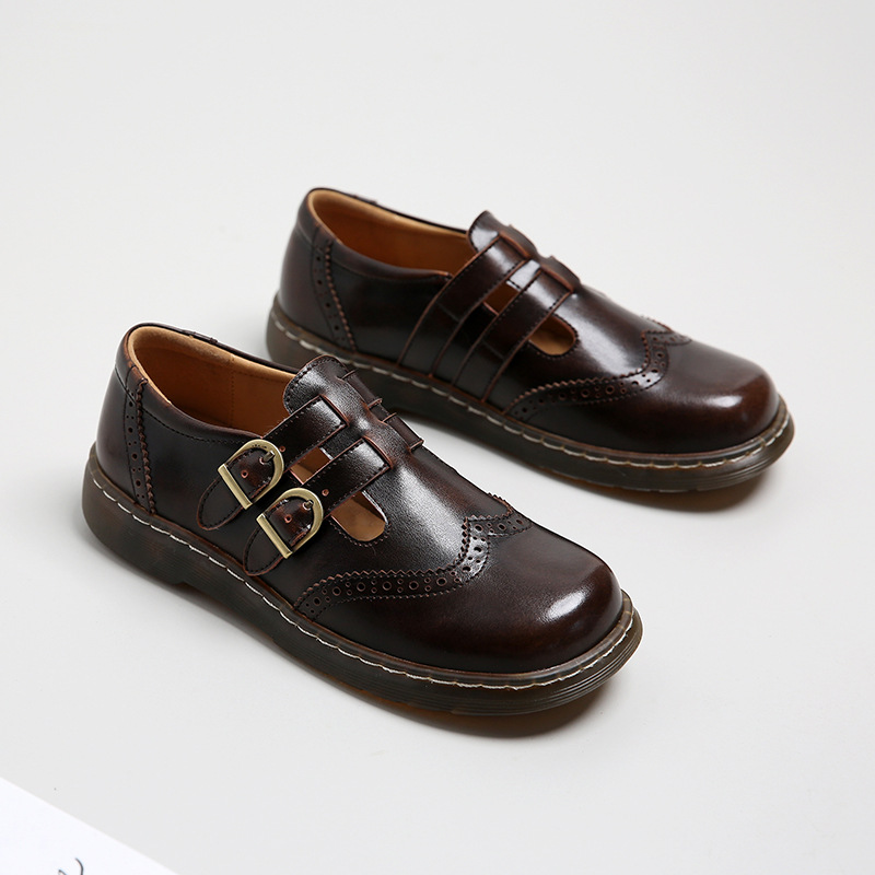Leather Classic Strap - Vintage Classic Design Brown Double Strap