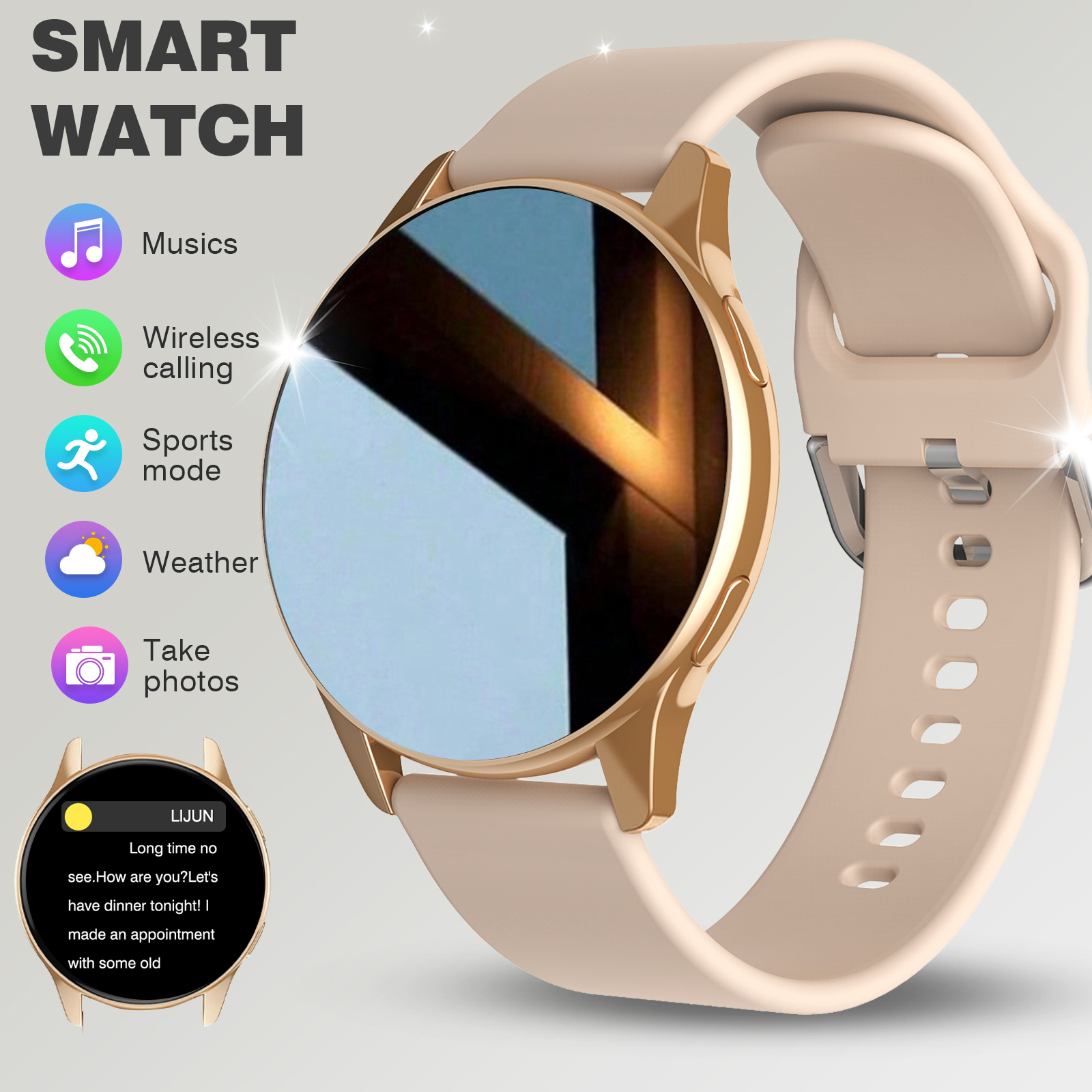 Smartwatch Custom - Smartwatch, Wireless Calling/Dialing, Multi-Sport Mode, Message