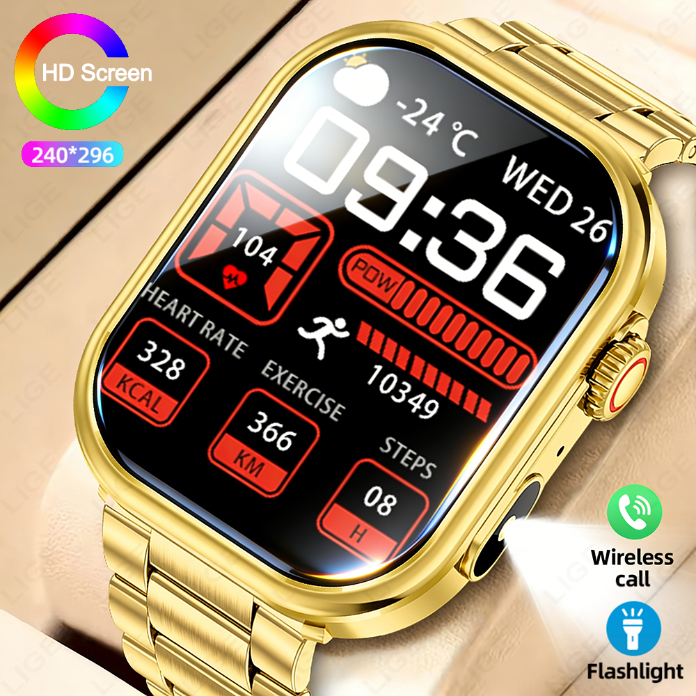 Smartwatch Id - New Golden Smart Watch Bluetooth Call