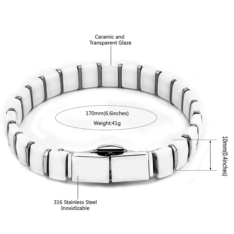 White Black Men Health Bracele – Ceramic Link Bracelet Bewertung und Preis