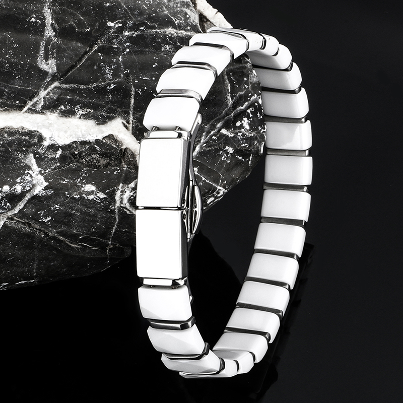 White Black Men Health Bracele – Ceramic Link Bracelet Bewertung und Preis