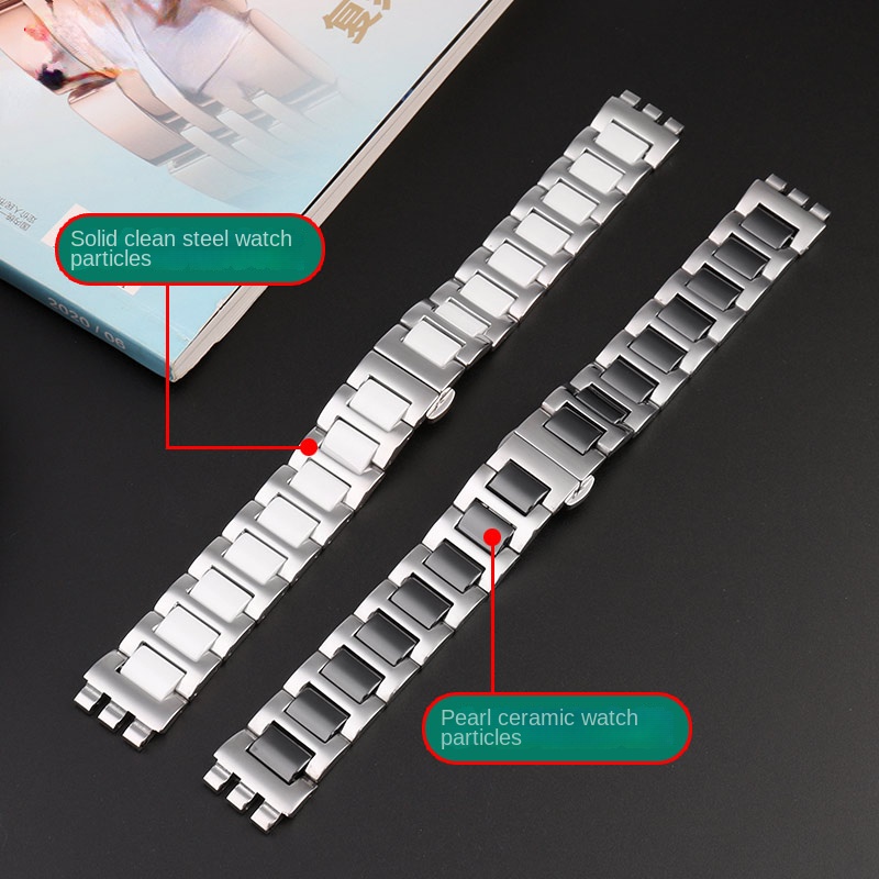 For Swatch Ceramic+ Stainless  – Ceramic Link Bracelet Bewertung und Preis