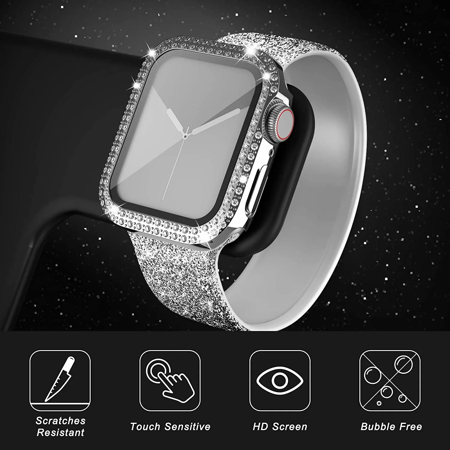 Glass+Diamond Cover For Apple  – Smartwatch Band Accessories Bewertung und Preis