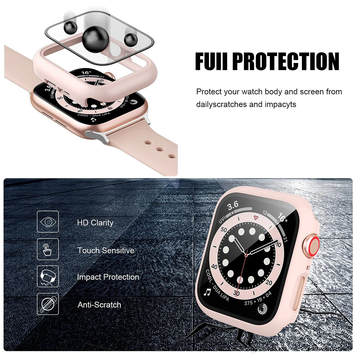 Tempered Glass+Cover For Apple – Xiaomi Smartwatch Accessories Bewertung und Preis