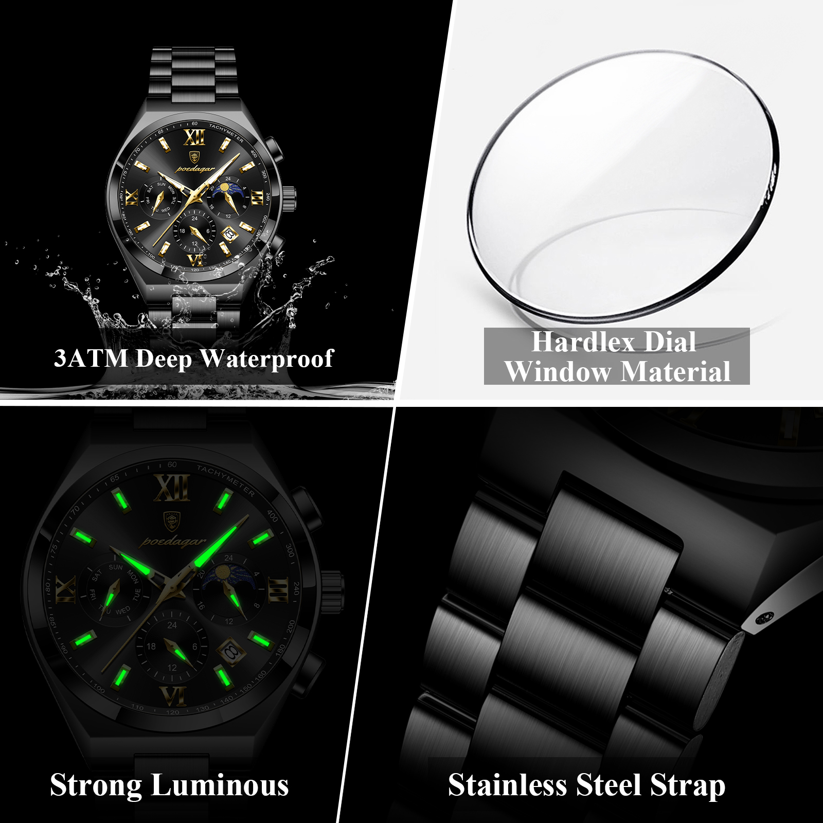 POEDAGAR Fashion Luxury Man Wr – Smartwatch Nexus Bewertung und Preis