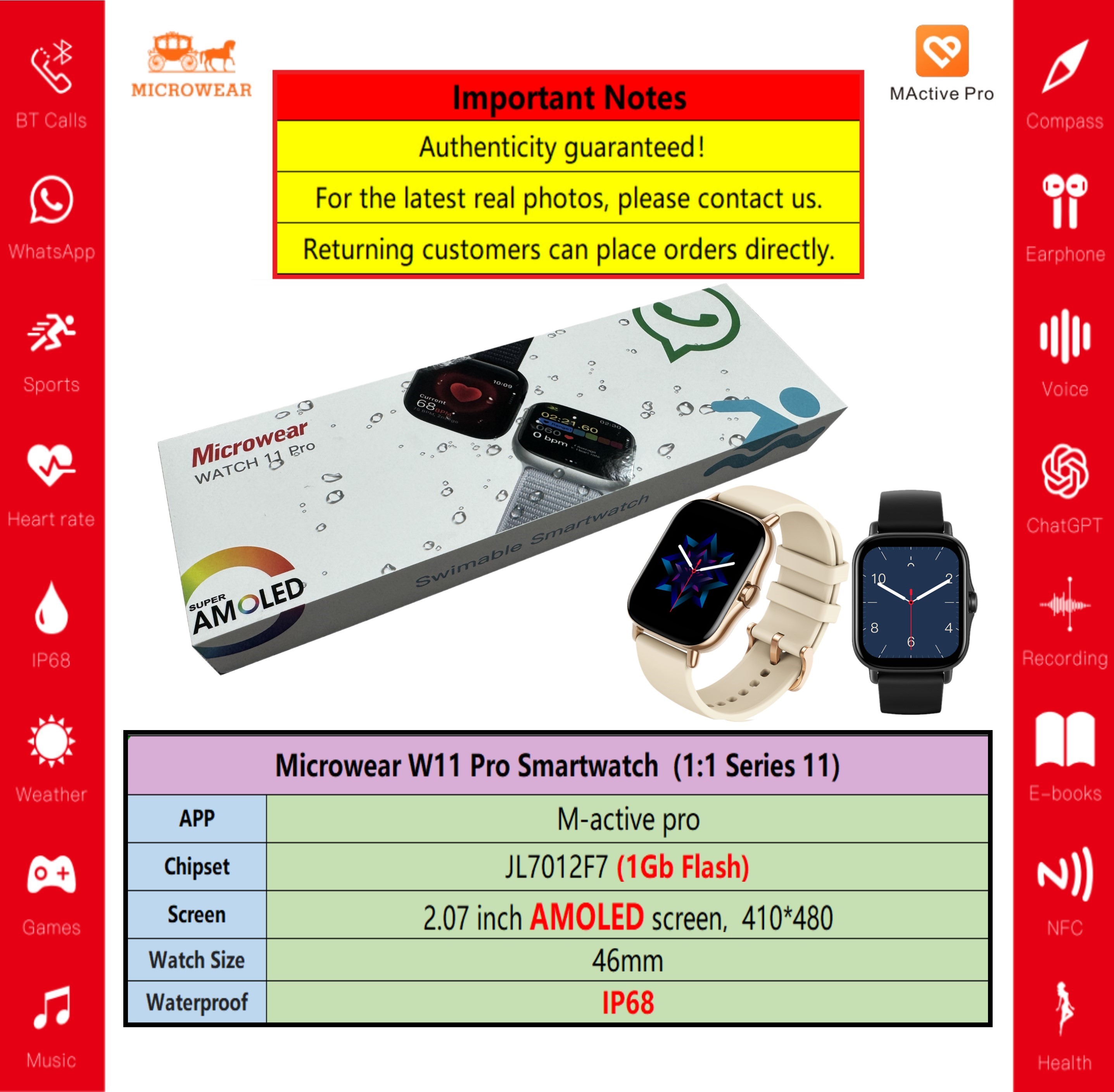 Swiming-proof W11P Smartwtch R – Smartwatch M Active Bewertung und Preis