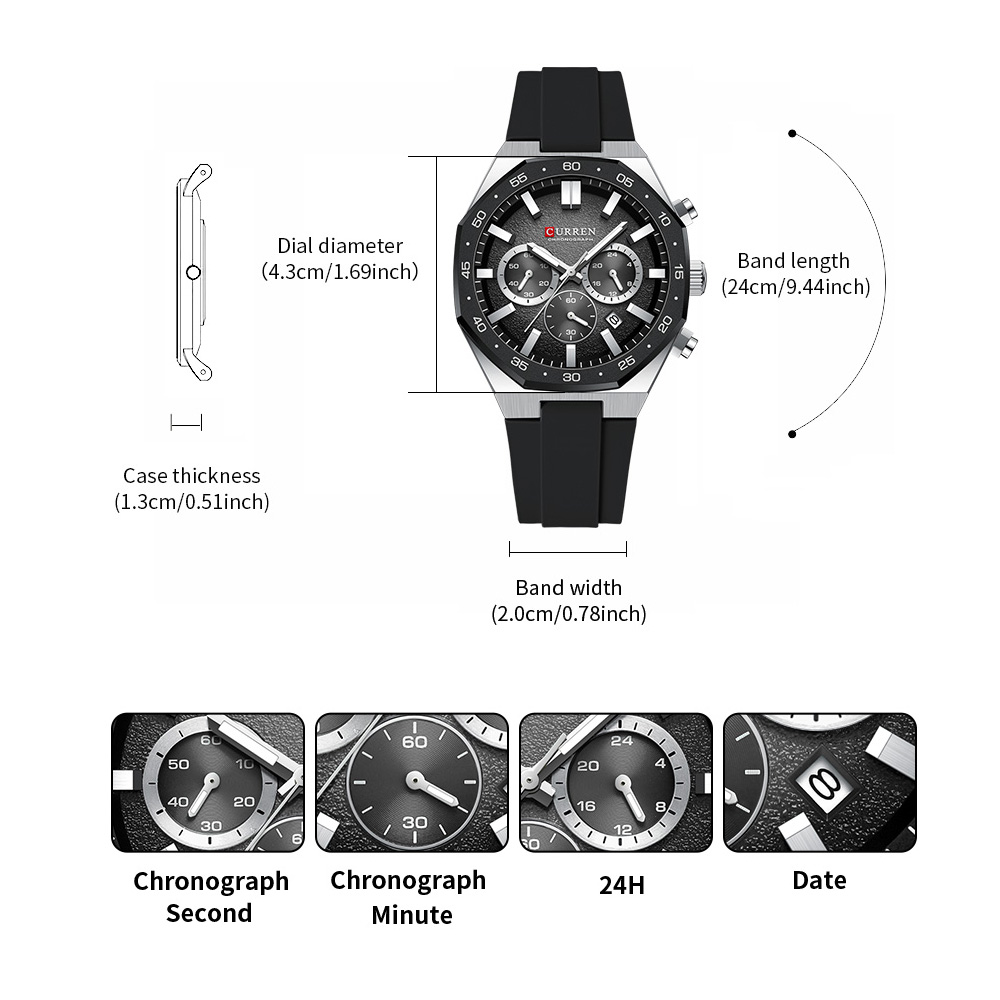 CURREN Fashion Casual Men Spor – Accessories With Watch Bewertung und Preis