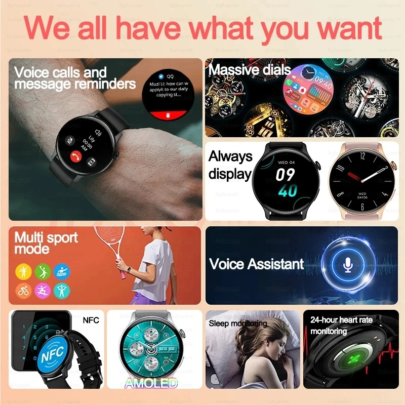Women Smartwatch NFC AMOLED Sc – Smartwatch Custom Bewertung und Preis