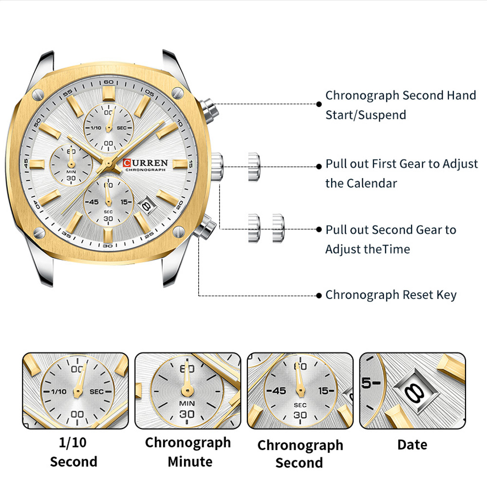 CURREN Modern Men's 42mm Sport – Accessories With Watch Bewertung und Preis