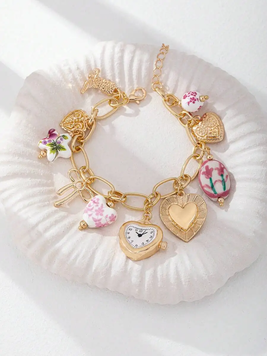 Handmade Floral Porcelain Char – Ceramic Link Bracelet Bewertung und Preis