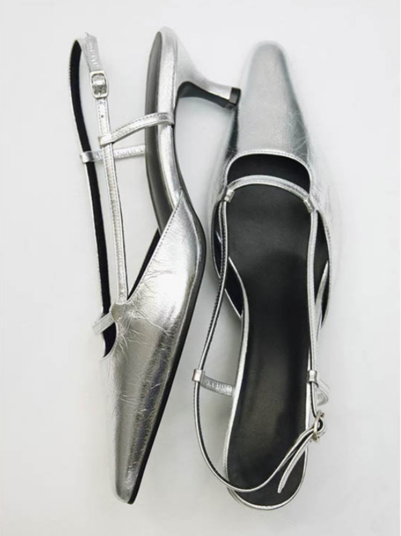 Women's Slingback Pointed Toe  – Leather Classic Strap Bewertung und Preis